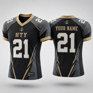 Maglia da Football Americano Personalizzata per Bambini - Design Traspirante per la Tua Squadra o Club, Vendita all'Ingrosso, Nera - Product Image 1