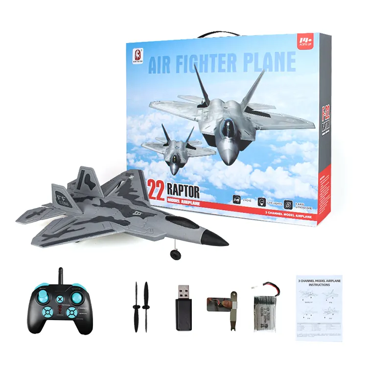 F-22 EPP Foam rc airplane glider 2.4G 3CH remote radio control plane flying aircraft fighter model kids outdoor toy