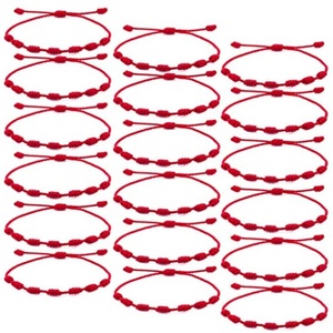 <span class=keywords><strong>Pulsera</strong></span> de la Amistad Hecha a Mano al por Mayor con <span class=keywords><strong>7</strong></span> <span class=keywords><strong>Nudos</strong></span>, Cuerda Roja y Negra, <span class=keywords><strong>Pulsera</strong></span> de Cuerda Tejida Ajustable para Hombres y Mujeres - Product Image 4