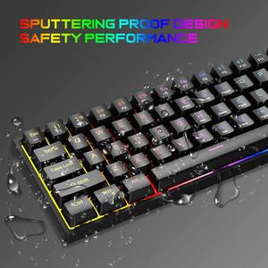 En stock, faible MOQ, clavier mécanique portable filaire 61 touches pour jeux avec rétroéclairage RVB - Product Image 5