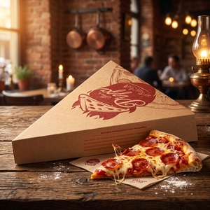 Scatola per <span class=keywords><strong>Pizza</strong></span> Singola Personalizzabile, Scatola Triangolare Ecologica in Carta Kraft per Asporto, Scatola per Fetta di <span class=keywords><strong>Pizza</strong></span> Individuale di Grado Alimentare - Product Image 5
