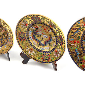 Assiette en porcelaine de couleur or, cadeau chinois pour l'intérieur, décoration style ancien égyptien, personnalisée - Product Image 5