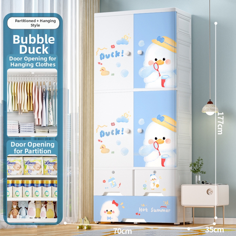 70 cm di larghezza, 1 ripiano, doppia anta con 5 cassetti - Summer Bear