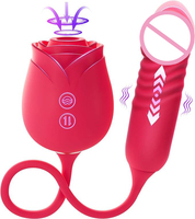 Großhandel Vibrator Dildo Sexspielzeug für Frauen - Rosen-Sexspielzeug mit Stoßfunktion G-Punkt-Vibratoren Liebeskugel & 10 Saugmodi
