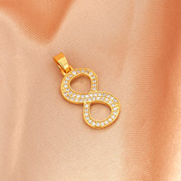 Collier Pendentif Numéro 8 Luxe Léger Haut de Gamme Entièrement Sertie de Diamants et de Perles, Style Européen et Américain, Simple et Polyvalent