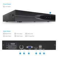 Enregistreur vidéo réseau (NVR) 4K P2P 10 canaux, format mini, pour la sécurité domestique, enregistreur vidéo HD autonome, compression H.265, visualisation à distance via smartphone