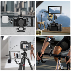 Mechrigデュアルボールヘッドマウント360 ° 調整可能アルミカメラブラケット1/4インチネジモニター用ライト三脚マイク - Product Image 5