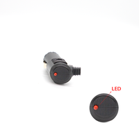 12/24V noir voiture allume-cigare prise mâle véhicule auxiliaire adaptateur secteur ABS prise DC Jack connecteur avec lumière LED rouge