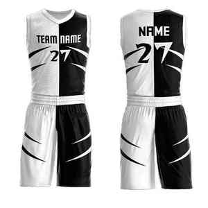 Ensemble de basket-ball en polyester grande taille unisexe, uniformes de basket-ball personnalisés, col en V réglable - Product Image 4