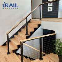 Kit de garde-corps moderne en câble d'acier inoxydable 316, système de main courante extérieur pour balcon et escalier avec outil de sertissage, conception durable pour balcon