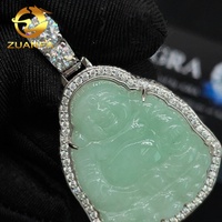 Testeur de diamant certifié GRA Bijoux Hip Hop Argent Sterling 925 Glacé VVS Moissanite Jade Bouddha Pendentif