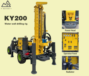Mesin Bor Sumur KY 200 Max Kedalaman Bor 200m Mesin Pengeboran Sumur Air Dengan Roda - Product Image 1