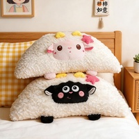 Coussin en peluche mouton moelleux et mignon, idéal pour canapé et lit, décoration d'intérieur, cadeau de vacances pour enfants et adultes