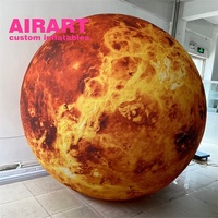 Boule de feu gonflable personnalisée de neuf planètes, soleil de planète gonflable pour la décoration d'activité