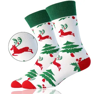 Chaussettes de noël unisexe en coton de bonne qualité, vente en gros