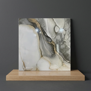 Azulejos de Cerámica Brillantes con Aspecto de Granito Gris de 40x40cm, Antideslizantes, para Pisos Interiores de Porcelana - Product Image 1