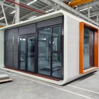 Cabine de bureau mobile préfabriquée modulaire en verre, avec façade entièrement vitrée, pour usage commercial