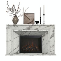 Environnements de cheminée en marbre Calacatta Viola naturel Tostone, taille personnalisée, design moderne, kits d'entourages de cheminée en marbre