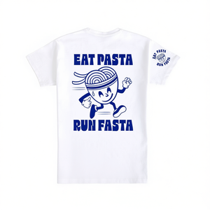 Camiseta promocional de manga corta blanca Eat Pasta Run Fasta - Product Image 2
