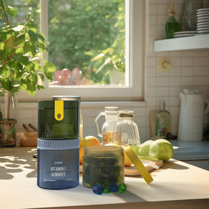 Boîte en carton personnalisée vitrine pot en plastique de qualité alimentaire sans Bpa 150ml supplément bonbons gommeux pot de stockage avec bouchon CR - Product Image 4