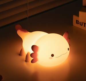 Cute Portable Animal Soft Silicone Night <b>Light</b> with <b>Timer</b> USB Rechargeable Axolotl Bedroom Lamp for Kids Baby Gift - Product Image 2