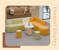 Ensemble de coin combiné créatif, table de négociation, cuir synthétique, bureau moderne pour hôtel, chambre à coucher, zone de réception, réception