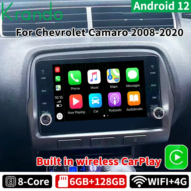 Krando Touchscreen Android 12.0 128G Car Audio Für Chevrolet Camaro GPS Auto Stereo Auto DVD Player Radio zu verkaufen