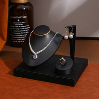 Présentoir multifonctionnel en cuir PU pour bijoux, buste de mannequin pour colliers, bagues, pendentifs et boucles d'oreilles