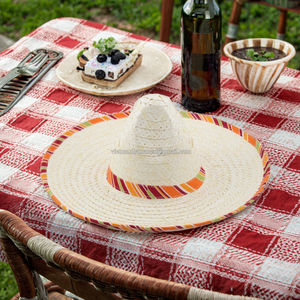 หมวกปีกกว้างเม็กซิกันขนาดใหญ่งานปักและพิมพ์ลายสำหรับโปรโมชั่นการเดินทางและของที่ระลึก - Product Image 1