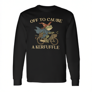 Off To Cause A Kerfuffle Frog Meme T-shirt à manches longues - Product Image 2