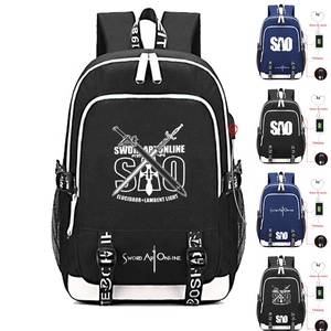 Zaino Impermeabile <span class=keywords><strong>Anime</strong></span> Giapponese SAO, Zaino per Laptop, Zaino da Viaggio con USB, Grande Capacità, Ideale per la <span class=keywords><strong>Scuola</strong></span> - Product Image 2
