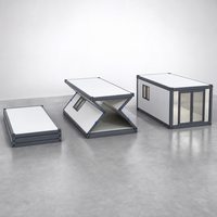 Maison conteneur moderne de 20 pieds, préfabriquée, modulaire, démontable, avec porte en verre