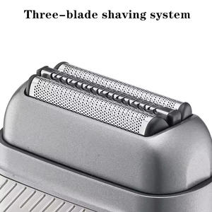 Mini <span class=keywords><strong>rasoir</strong></span> de poche portable <span class=keywords><strong>électrique</strong></span> sans fil rechargeable étanche à charge rapide triple lame à grille LED pour le voyage - Product Image 3