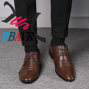 Zapatos Casuales de Hombre de PU Sólido, Talla Grande, Formales de Negocios, con Punta Puntiaguda, con Cordones, Duraderos para Verano, para Boda, que Aumentan la Estatura - Product Image 4
