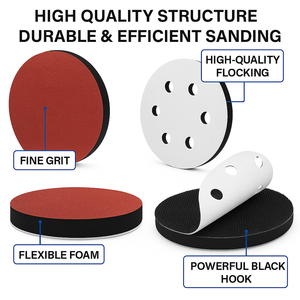 白いループ黒い泡インターフェースパッド付きフックバック付きサンディングディスク用 - Product Image 3