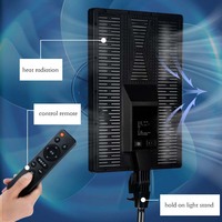 Panneau de photographie 24 pouces LED lumière vidéo avec éclairage télécommandé pour Studio Photo diffusion en direct/jeu/YouTube/Zoom réunion