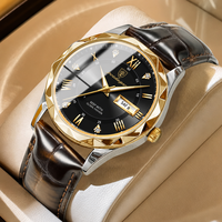 Montre pour homme POEDAGAR 615 avec cadran noir romain en diamant, bracelet en cuir de crocodile, étanche, lumineuse, quartz, vente en gros, faible MOQ
