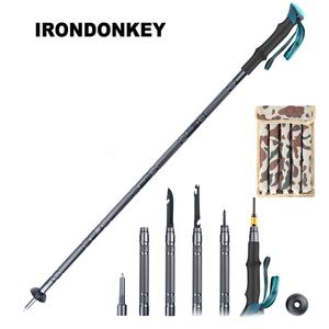 IRONDONKEY Bastón de escalada Plegable Telescópico Tácticas de senderismo al aire libre Bastón de <span class=keywords><strong>autodefensa</strong></span> Bastón - Product Image 5