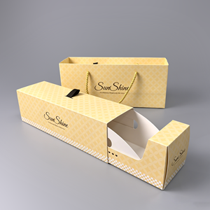 Customized Recycled Cardboard Rigid Paper Box <b>Square</b> Dessert Packaging Cake Gift Box With Handle - Product Image 6