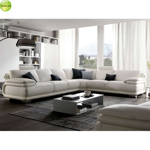 Trắng Sang Trọng Da Góc Sofa Hiện Đại Tại Ấn Độ Sofa Set Bằng Gỗ Trong Nhà Cắt Ghế Sofa Đồ Nội Thất - Product Image 4
