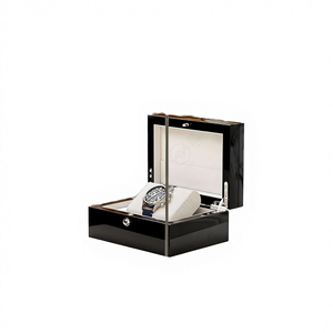 Caja de Reloj de Madera Negra de Lujo Hecha a Mano con Materiales Reciclados Resistentes al Agua para Minoristas de Relojes de Alta Gama - Product Image 2