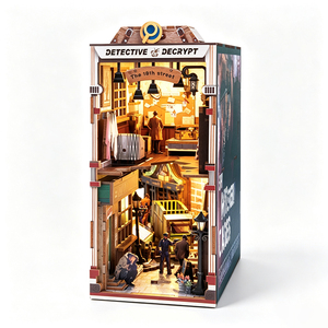 DIY <span class=keywords><strong>Detective</strong></span> 18th Street Book Nook Vintage Crime Alley Diorama a Doppio Strato con LED Caldo, Fermalibri Magico - Product Image 1