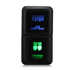 Barra de luz LED doble para coche de 12V, interruptor de encendido y apagado, luz antiniebla DE TRABAJO, interruptor de botón de luz para Toyota Prado Hilux Landcruiser