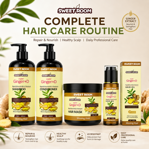 Luxus Super Ingwer + D Reines Kollagen Haarpflege-Set 4 in 1 Reparierendes Shampoo Conditioner Maske und Ätherisches Öl Set - Product Image 4