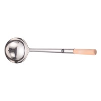 Ensemble de spatule, louche et spatule à retourner en acier inoxydable 201 avec manche en bois, ustensiles de cuisine résistants à la chaleur pour wok