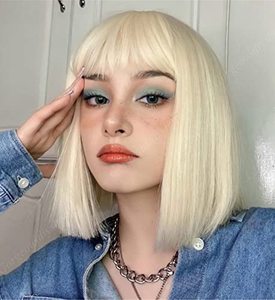 Thẳng Bob tóc giả với những tiếng nổ xương thẳng tóc giả tóc con người cho phụ nữ tóc con người không có ren đầy đủ máy làm tóc giả rìa - Product Image 3