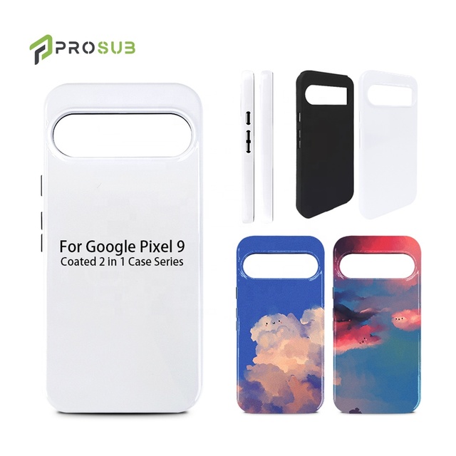Prosub 3D Sublimation Phone Case 2 In1 Blank Coated for Google Pixel 9 Pro Sublimation Case Protective Cover
