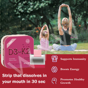 Suministro directo de fábrica, suplemento de vitamina D3 K2, tiras orales para disolver, sabor a fresa, fuerza ósea, película Oral Candy - Product Image 2