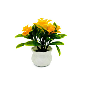 Rose artificielle Paulon en pot, 12 pouces, en plastique durable, décoration florale d'intérieur pour bureau - Product Image 5