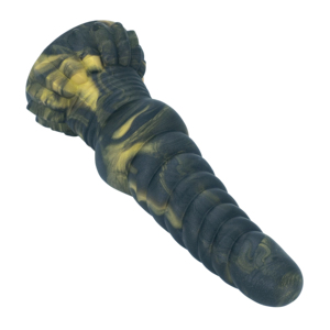 <span class=keywords><strong>Dildo</strong></span> de Silicona Suave con Diseño Trenzado en Negro y Dorado - Product Image 4